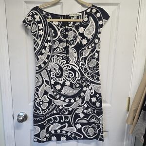 Beth Bowley Navy and White Paisley Mini Dress